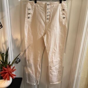 Chelsea & Violet Beige Button-Front Denim Jeans, Size 30, NWT